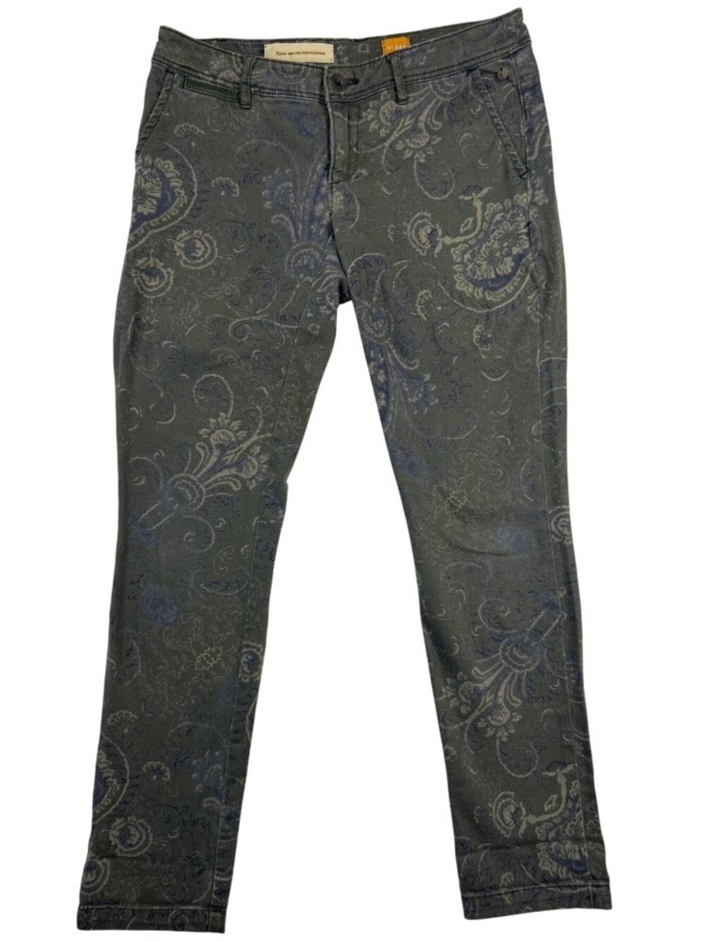 Pilcro & The Letterpress Anthropologie Paisley Pants Women's 24P Green Boho Chic
